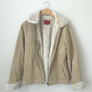 Tan suede zip up jacket